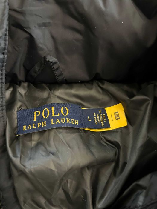 Polo Ralph Lauren – Geacă Puffer Neagră cu Glugă L