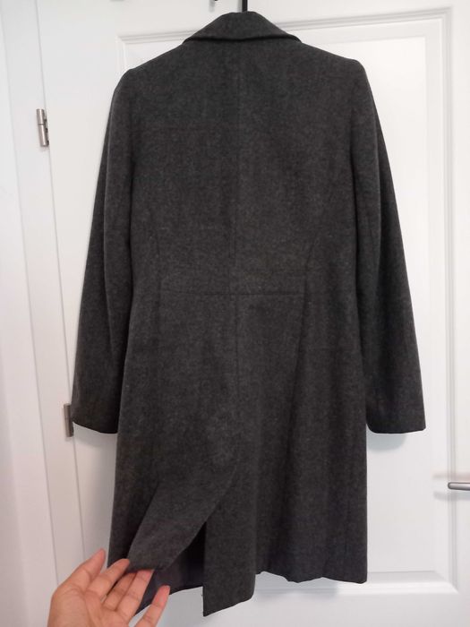 Palton elegant, marime 38,  lana, culoare gri, Fabricat in Romania