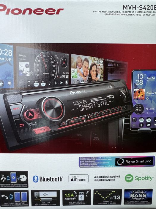 Авторесийвър Pioneer MVH-S420BT Mosfet 50wx4 НОВ