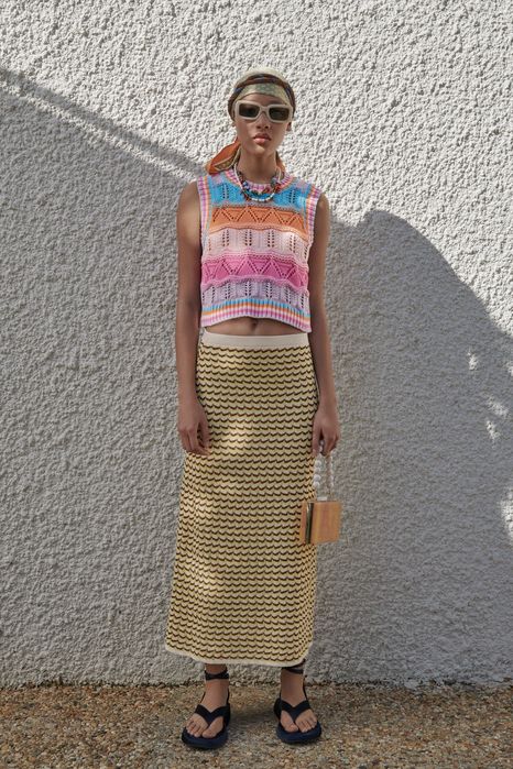 Fusta midi tricot Zara