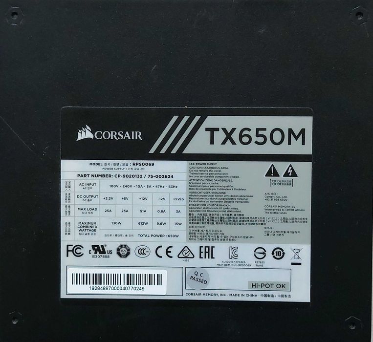 Sursa Modulara CORSAIR TX650M, 80+ Gold, 650W