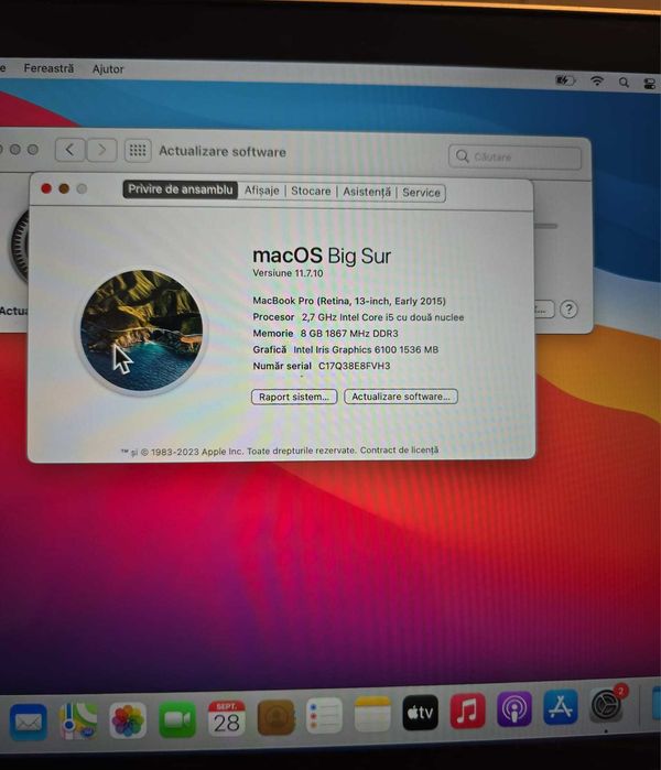 Vând MacBook Pro 13" Retina (Early 2015) în stare bună, 256GB SSD