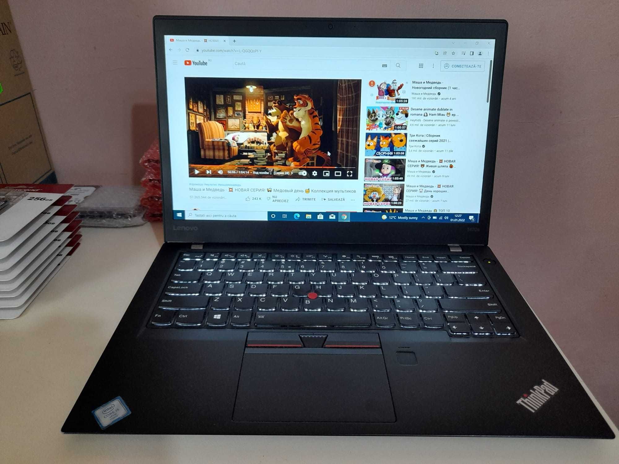 Laptop Lenovo ThinkPad T470S i5-6300U, 8GB DDR4 256GB SSD M.2, Full HD