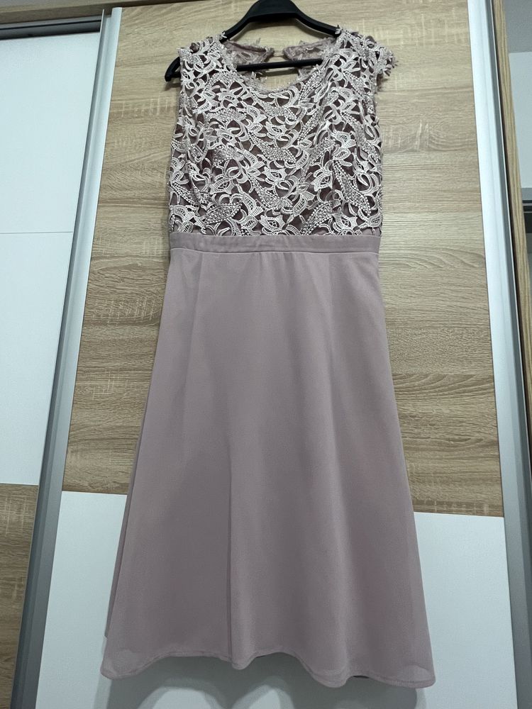 Официална розова рокля ХЛ