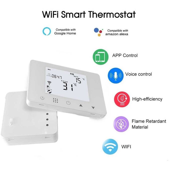 Termostat smart HYSEN HY09RF-WiFi Tuya, incalzire electrica