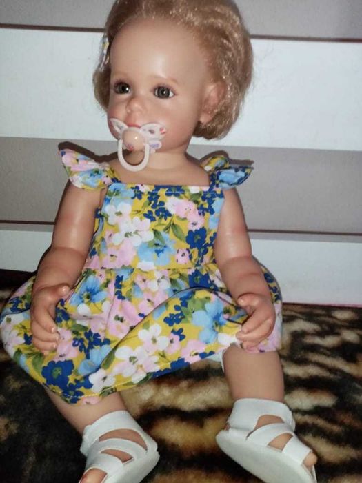 кукла реборн 55 см полностью  силиконовая