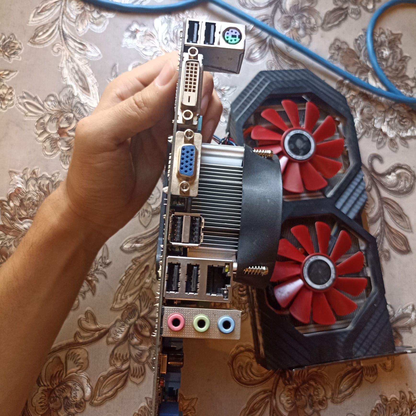 Плата asus h61m vidoekarta rx570