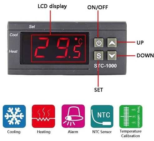 Терморегулатор, термоконтролер STC-1000 220V 10А