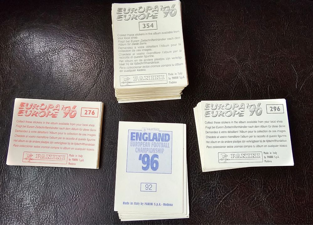 Lot de 222 stickere Euro 96 panini