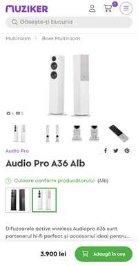 Boxe Audio Pro addon A36 wifi  (audiophil(nu JBL ,Denon, bose, S