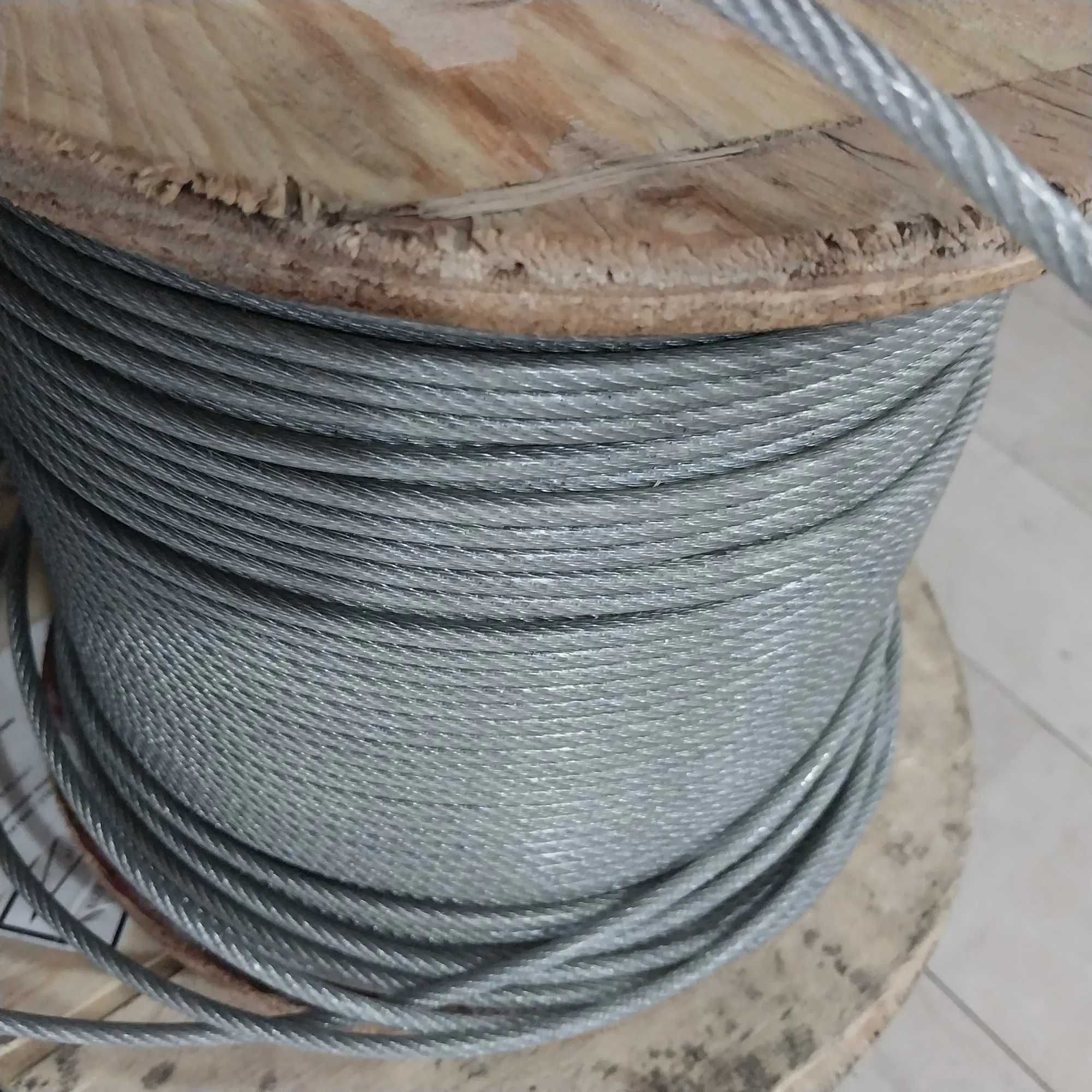 Канат стальной, трос, лебёдка, для крана, манипулятора, Оцинкованный