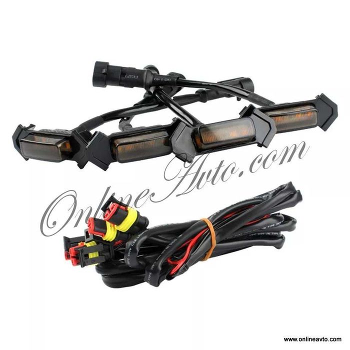 Off Road DRL 12V 4x18W Led бели светлини за решетка Amber