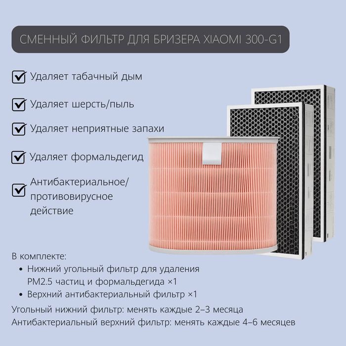 Xiaomi G1-300  HEPA 12 Фильтр 
Парам