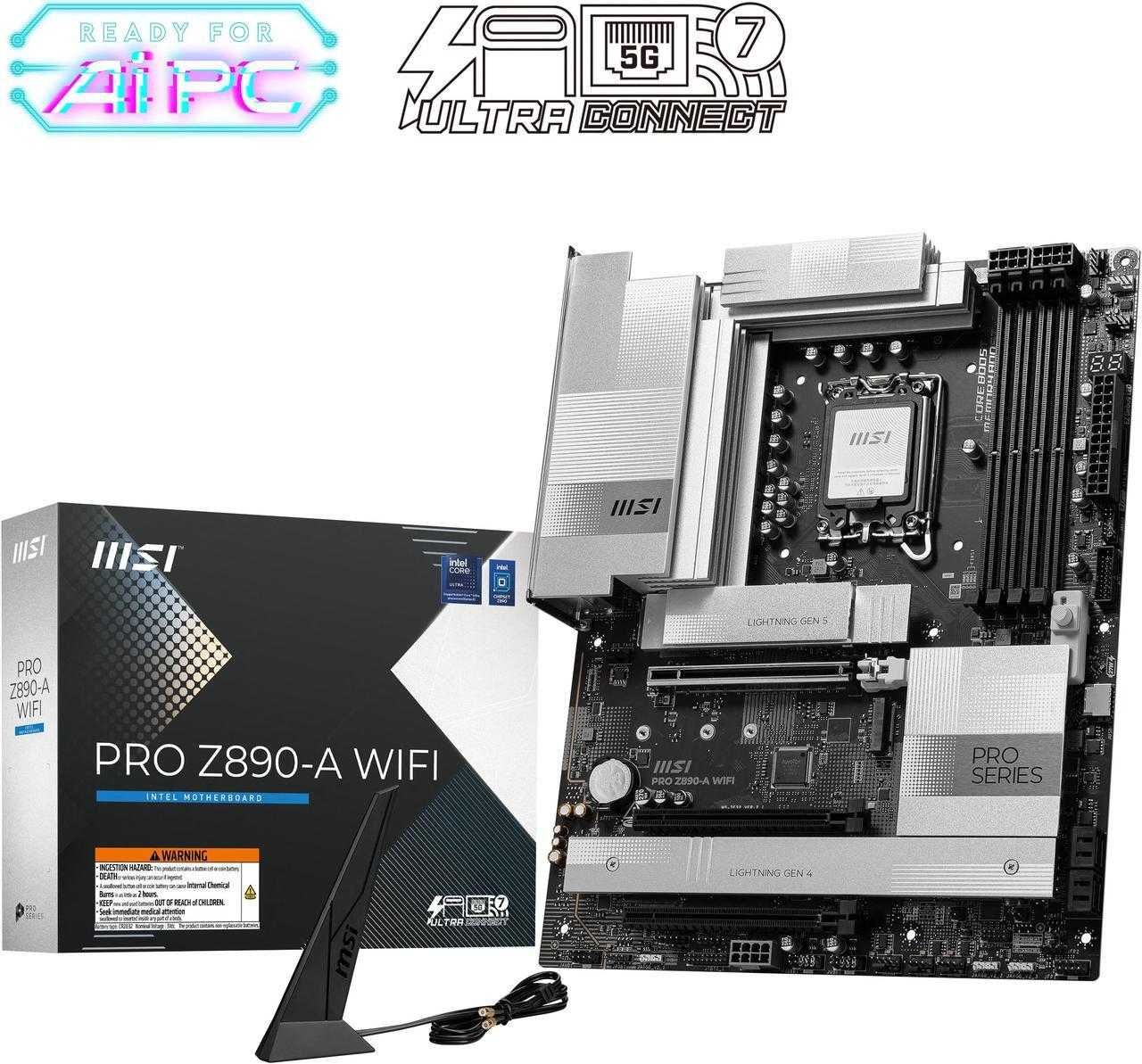 Новая материнская плата MSI PRO Z890-A WIFI. Сокет LGA 1851.