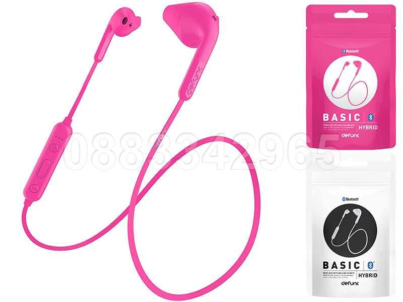 НОВИ! Безжични блутут слушалки Defunc Basic Hybrid Bluetooth Earbuds