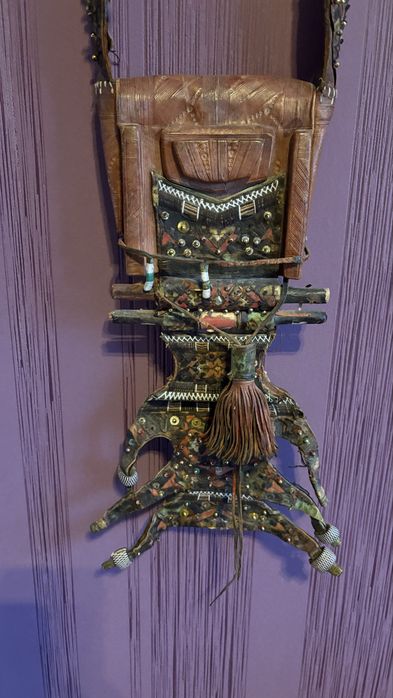 Амулет/Африканска чанта естествена кожа ново