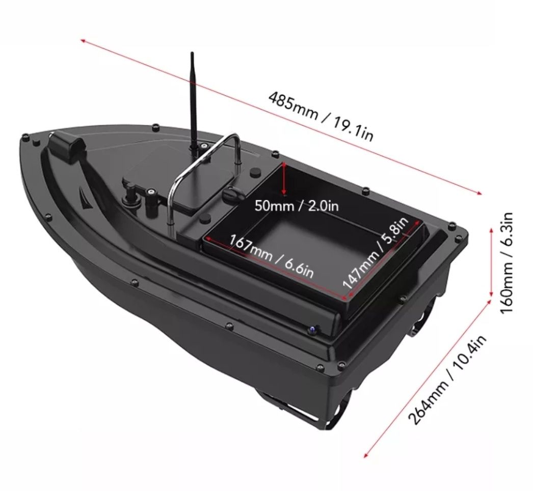 Лодка за захранка D16 + зарядно за кола на 12V с включена Гаранция