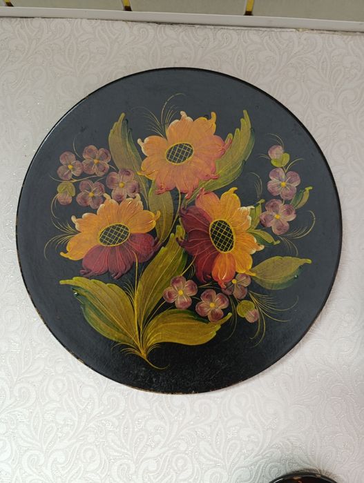 Тарелки деревянные настенные росписные