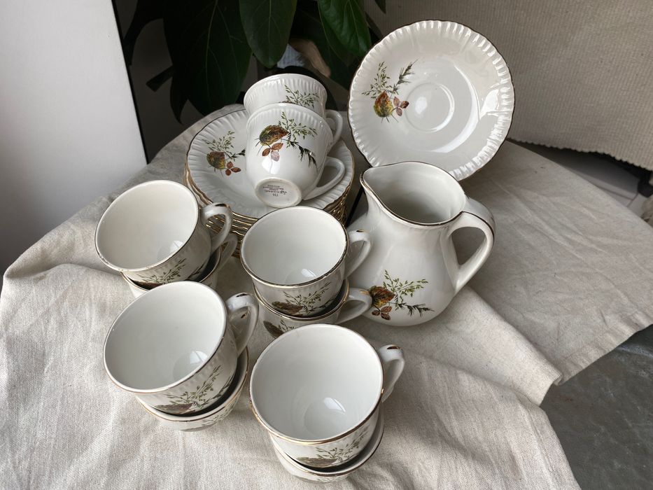Set cafea vinatge francez Digoin Sarreguemines – colecția Bergame