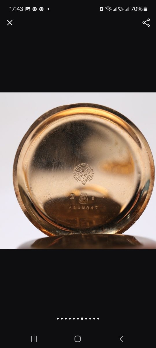 Ceas de Aur 14 K Omega de Buzunar