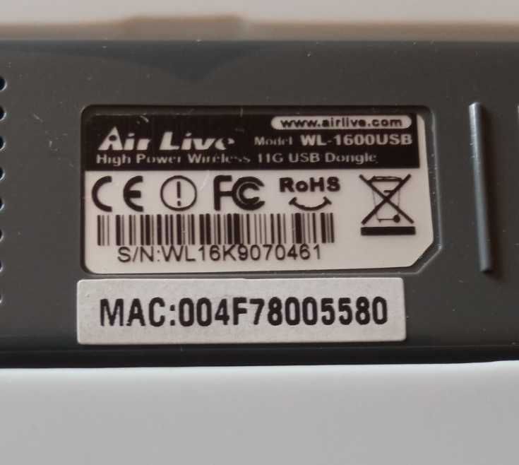 Air Live WL-1600USB Wifi 802.11b/g 54Mbps dongle адаптер