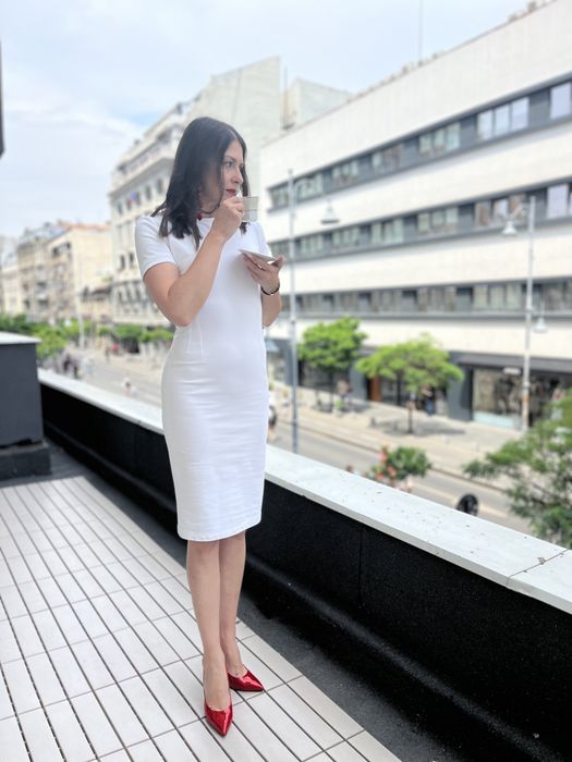 Rochie alba bumbac, noua