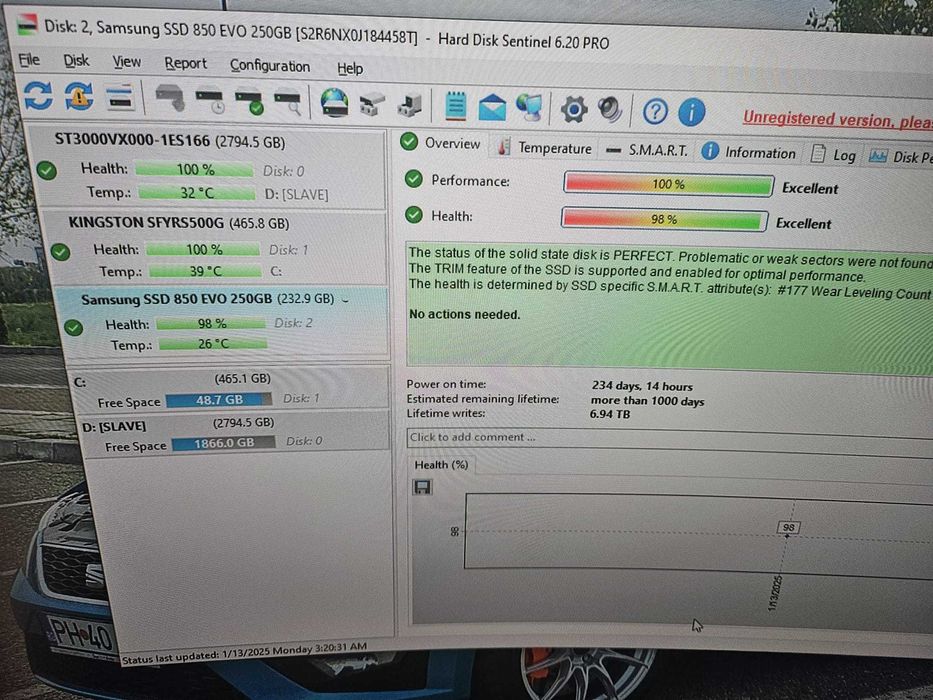 SSD Samsung sata 870EVO 1tb 850EVO 250gb Crucial MX500 1tb Adata 480gb