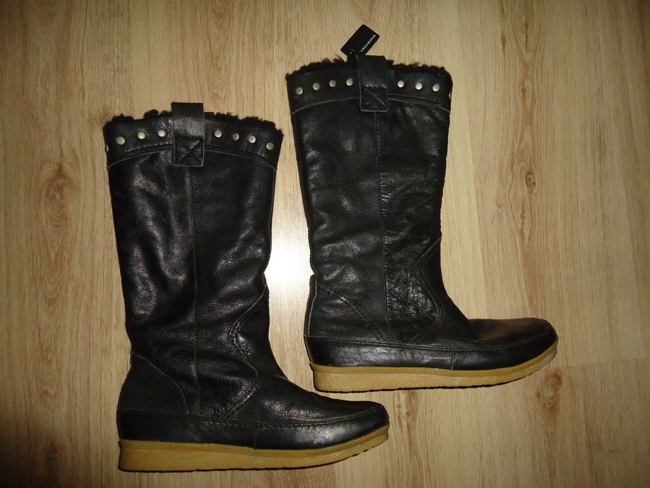 VAGABOND--ЕСТЕСТВЕНА КОЖА--Топли ботуши с каракул--39 номер НОВИ!!!