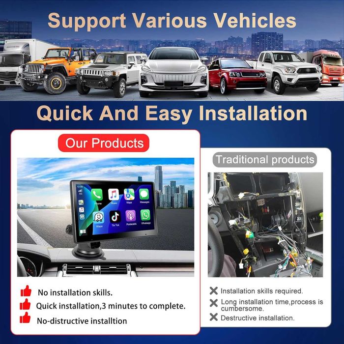 Монитор за автомобил мултимедия за кола Carplay Android Auto навигация