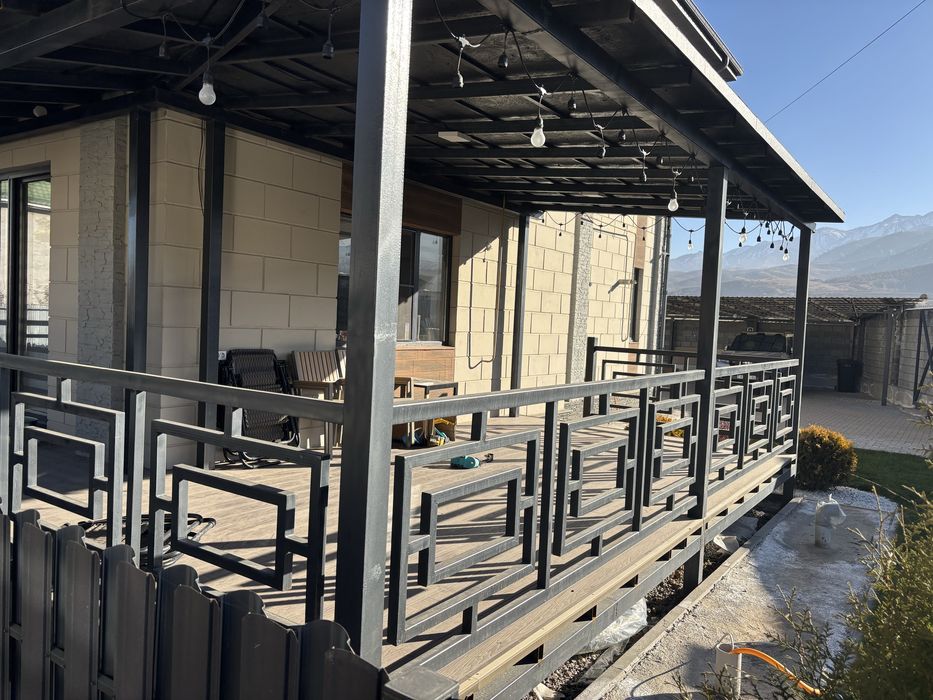 Сварочные работы. Навес перила, терасса