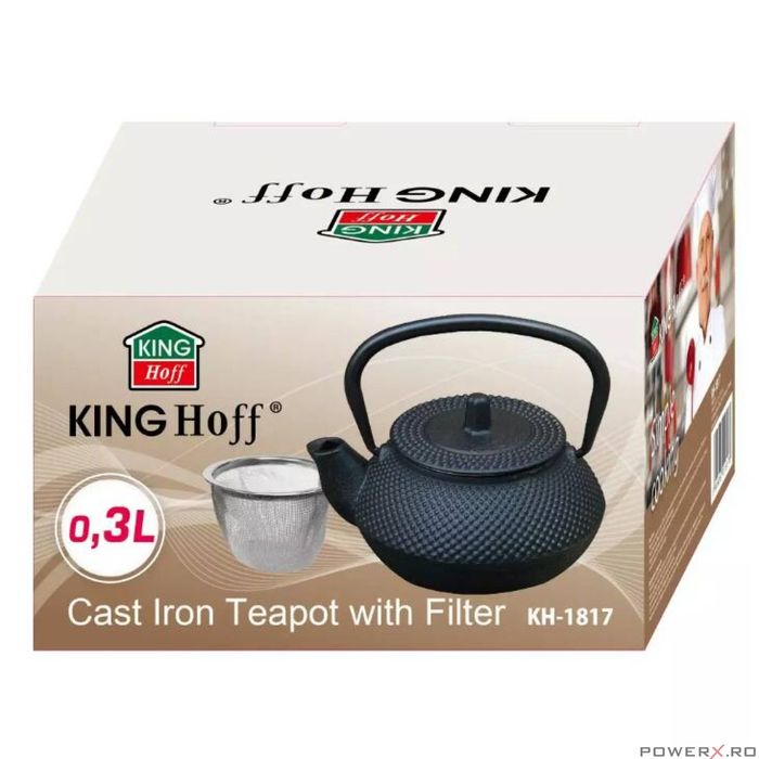 Ceainic cu infuzor, din fonta, 0,3l, fierbator traditional, Kinghoff