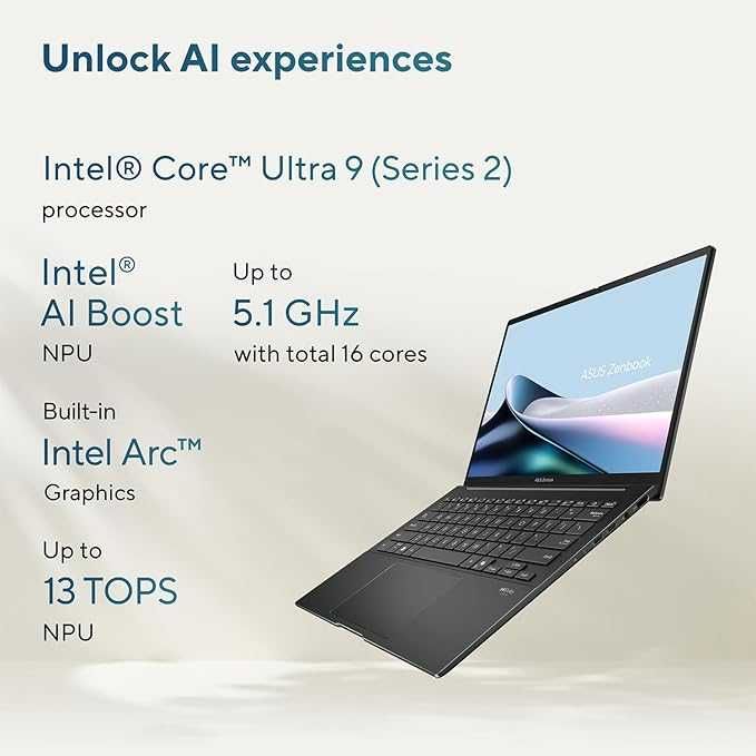 ASUS ZenBook 14 OLED WUXGA Intel Core Ultra 9-285H DDR5 32GB SSD 1TB