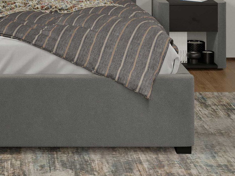 Pat tapitat Cico rabatabil 170 x 114 C1 din piele/stofa Gri Falcone 21