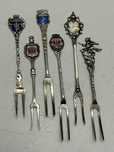 SET 6 FURCULITE ARGINT 835 - Aperitiv - Suvenir Germania -44g -Vintage