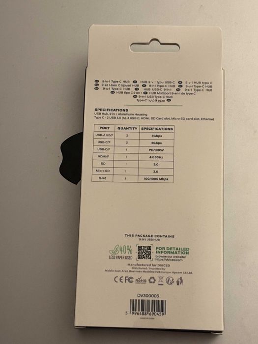 Adaptor Dviced Type-C 9-in-1 HUB sigilat