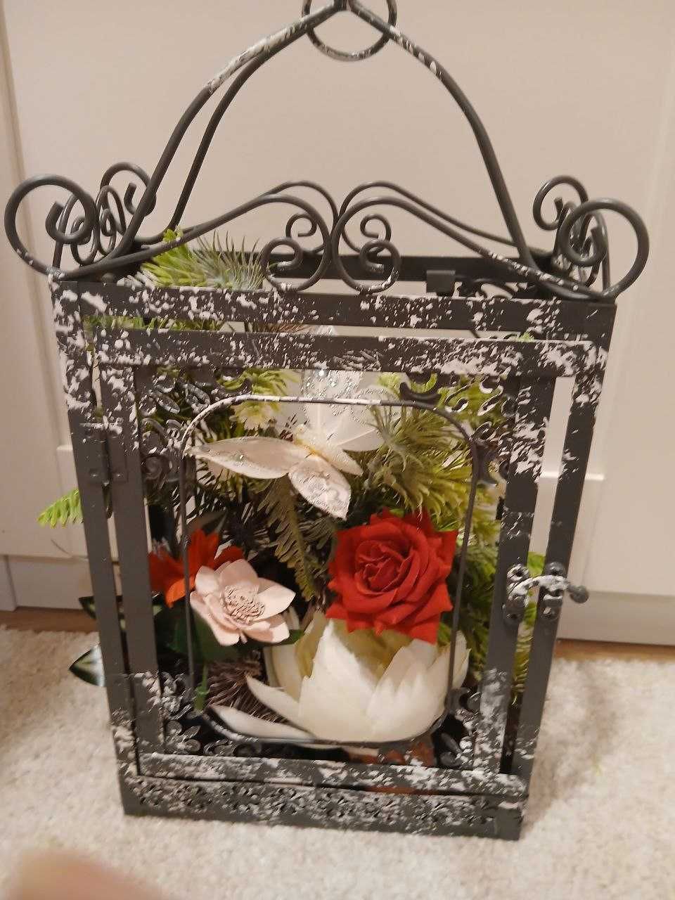 aranjament floral fereastra decorativa unicat flori artificiale