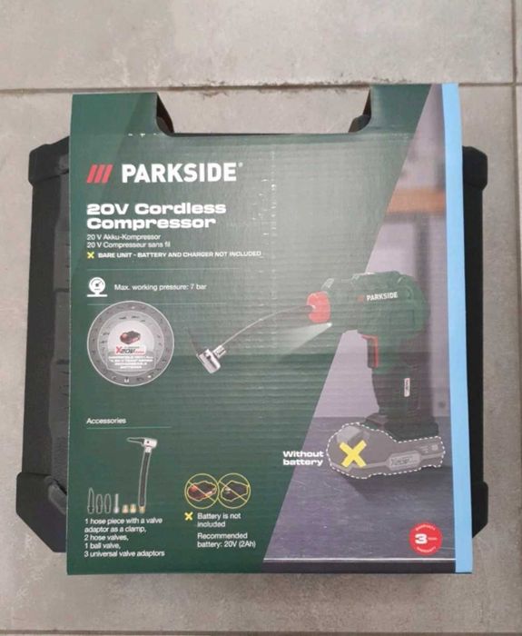 Parkside акумулаторен компресор 20V