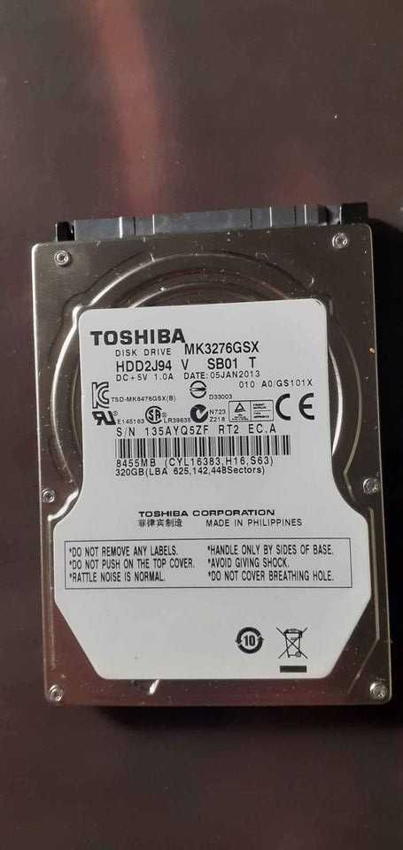 Hard disk laptop Toshiba 320GB
