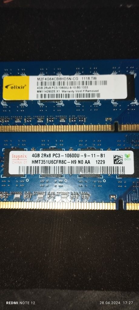 RAM 8GB 2X4 8 GB DDR3 1333