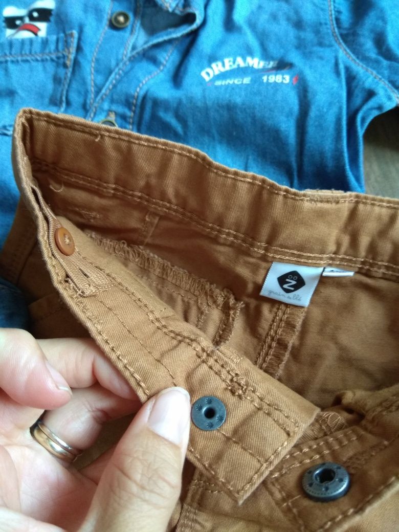 Set camasa bluza pantaloni Grain du Ble 9-12 luni 74cm