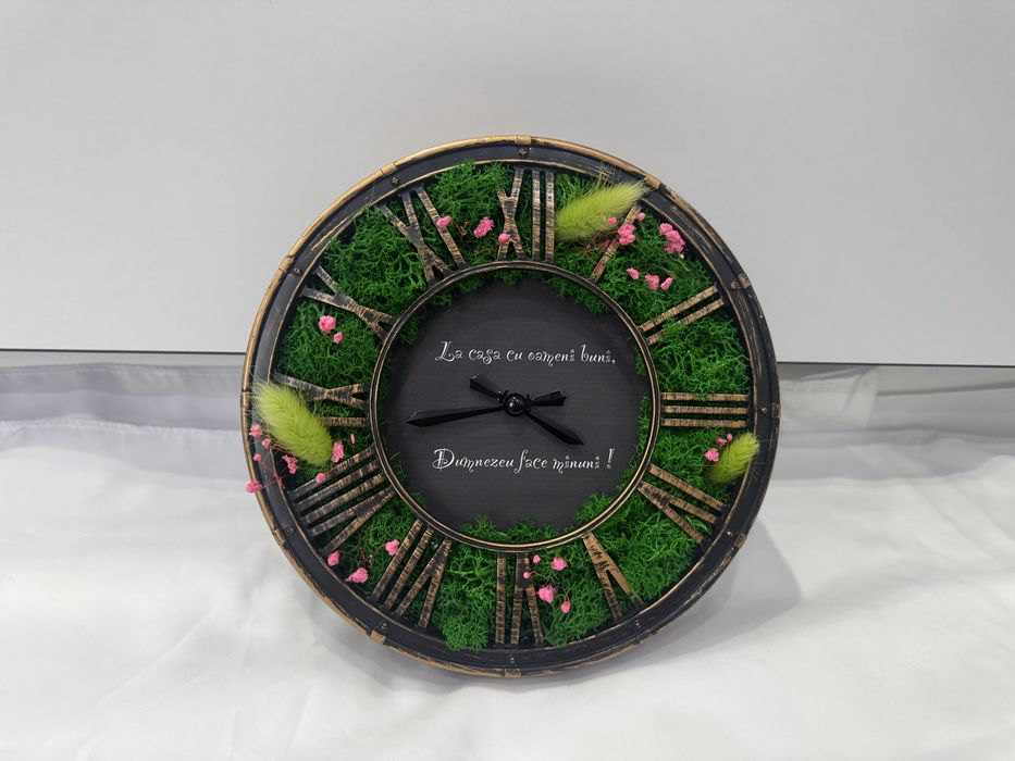 Ceas decorat cu licheni 20cm