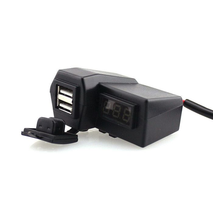 Priza Încărcare Telefon Moto Ghidon USB Fast Voltmetru Tensiune A492
