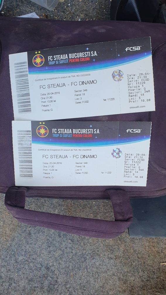 Bilete vechi FC steaua- FC dinamo din 2016