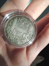 Голяма сребърна монета 100 лева Цар Борис . 20 грама сребро !