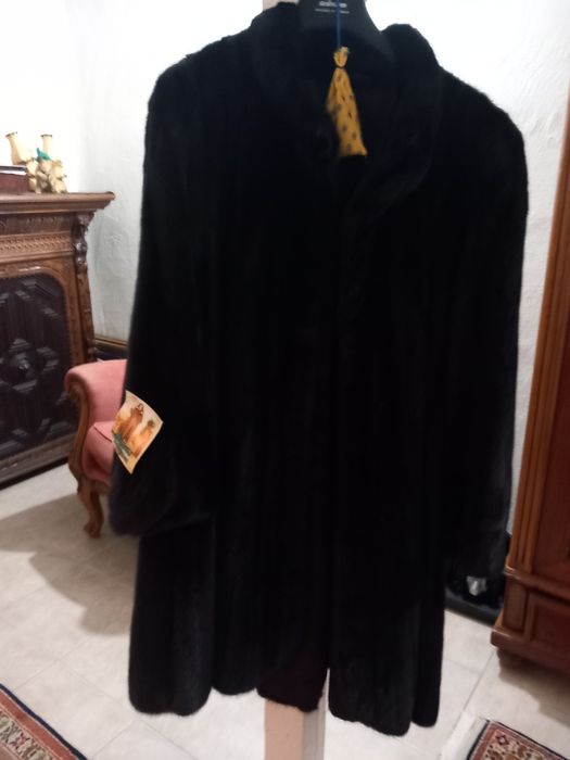 Haina blana naturala nurca/vizon, NOUA cu eticheta