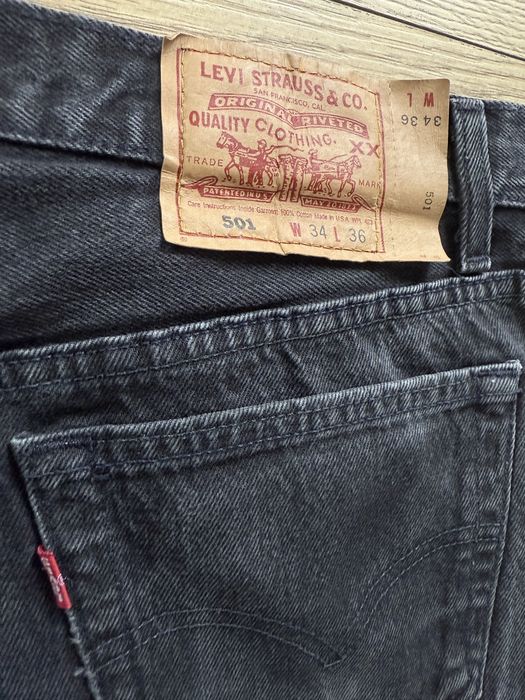 Blugi LEVIS 501 USA 1995 Negru Barbati | Marime 34 x 36 (Talie 88 cm)