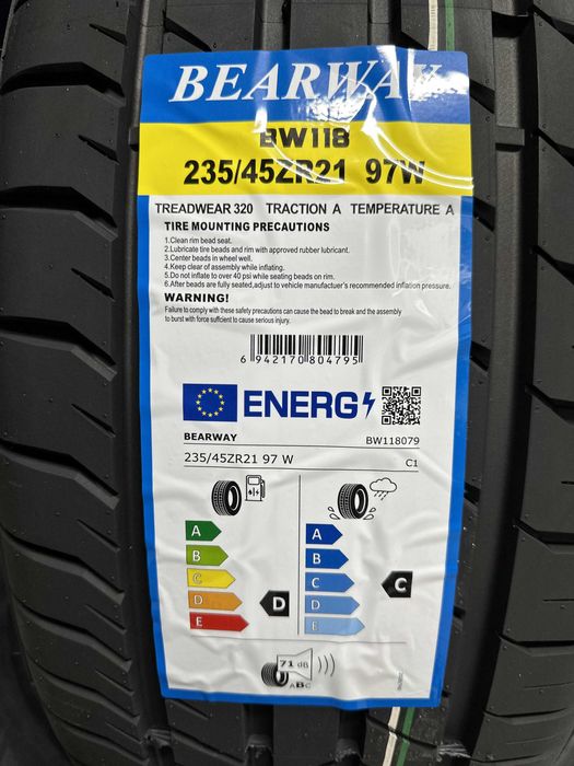 Нови Летни Гуми BEARWAY BW118 235/45R21 97W Нов DOT