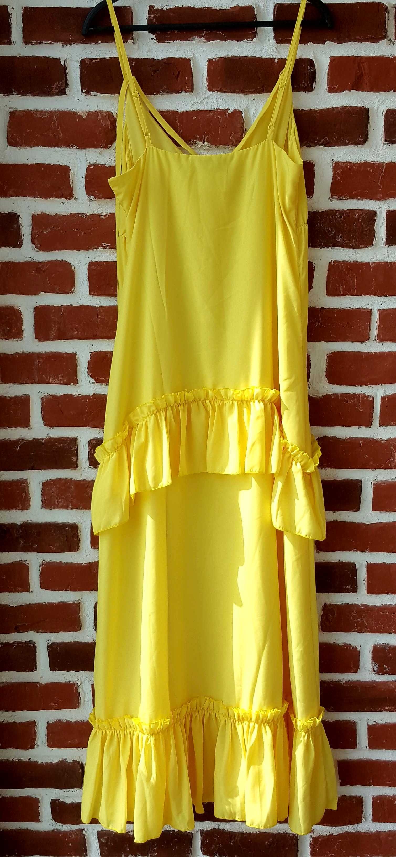 ПРОМО  SILVIAN HEACH S и М размер-Оригинална дизайнерска рокля в жълто