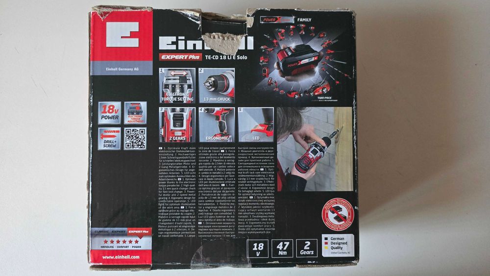 Masina de gaurit / insurubat Einhell PXC TE-CD 18 Li E, Expert, 47 Nm