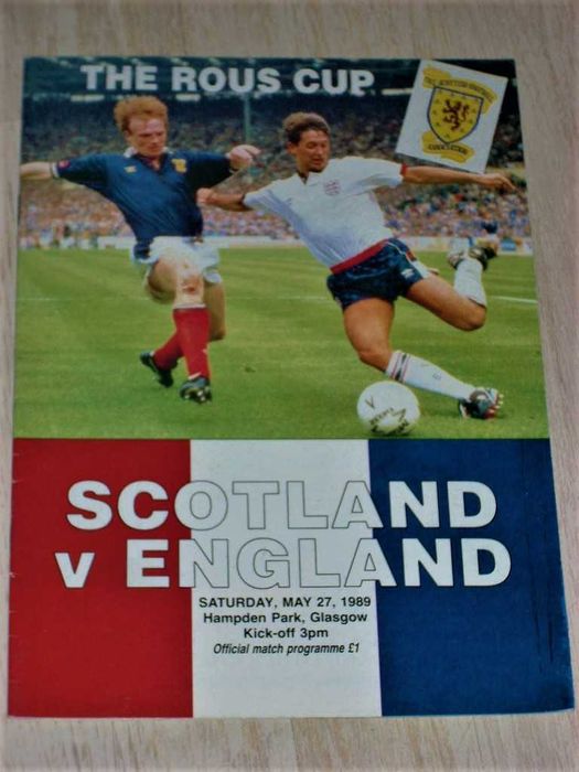 Оригинални футболни програми на Шотландия срещу Англия от 1978 до 1989